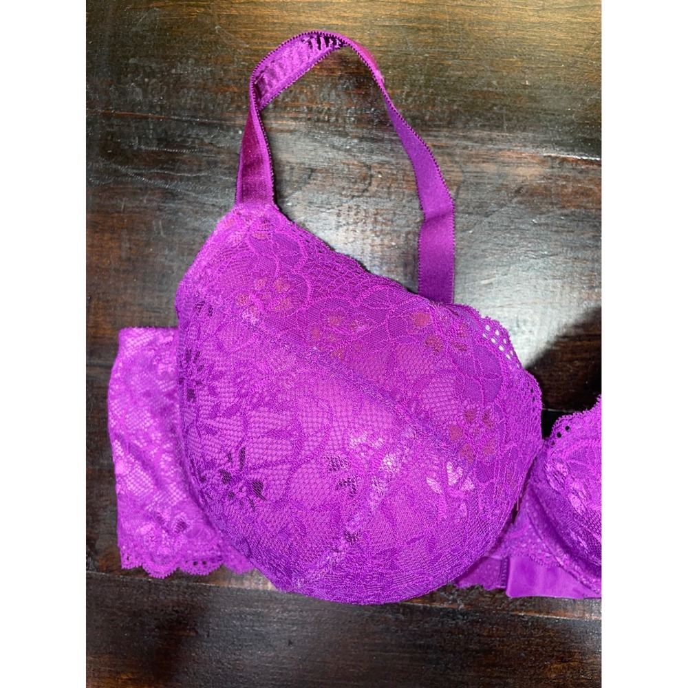 Torrid‎ Purple Lace Padded Underwire Full Coverage Bra Plus Sz 44D - Picture 7 of 8